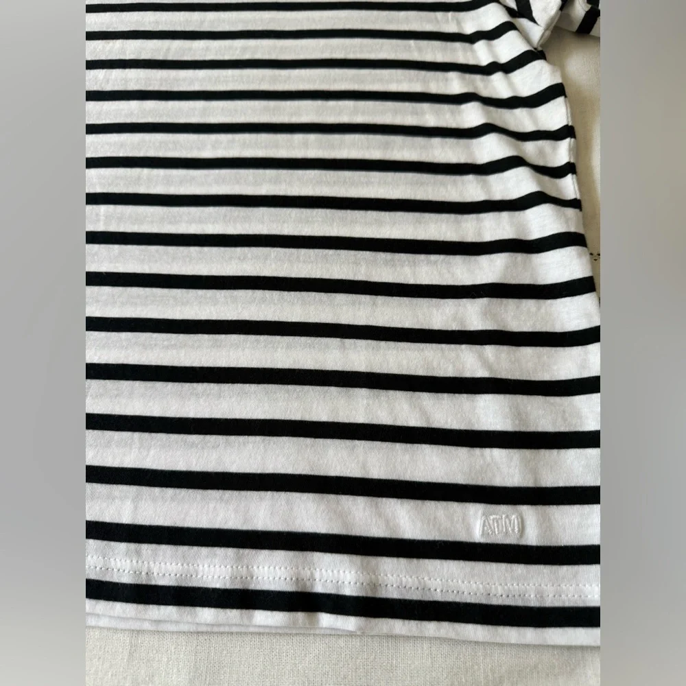 ATM Anthony Thomas Melillo Black and White Striped Tee classic‎ jersey S - Picture 7 of 13